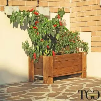 Gardener Outdoor-Pflanzkasten aus Holz GardenBox auf dem Boden groß kastanienfarben 81 x 64 x 40 cm