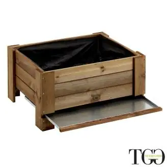 Gardener Outdoor-Pflanzkasten aus Holz GardenBox auf dem Boden groß kastanienfarben 81 x 64 x 40 cm