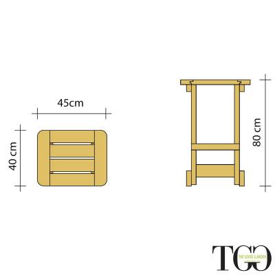 Gartenmöbel - Hoher Gartenhocker aus Rex-Holz 40x45x H8...