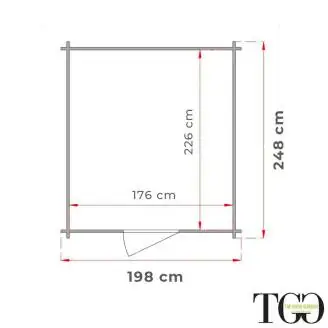 Holzschuppen 2x2,5 für Wagenheber mit Doppelfenstertür