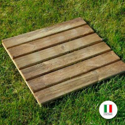 50x50 geriffelte Holzfliese für Außenterrasse und Garten