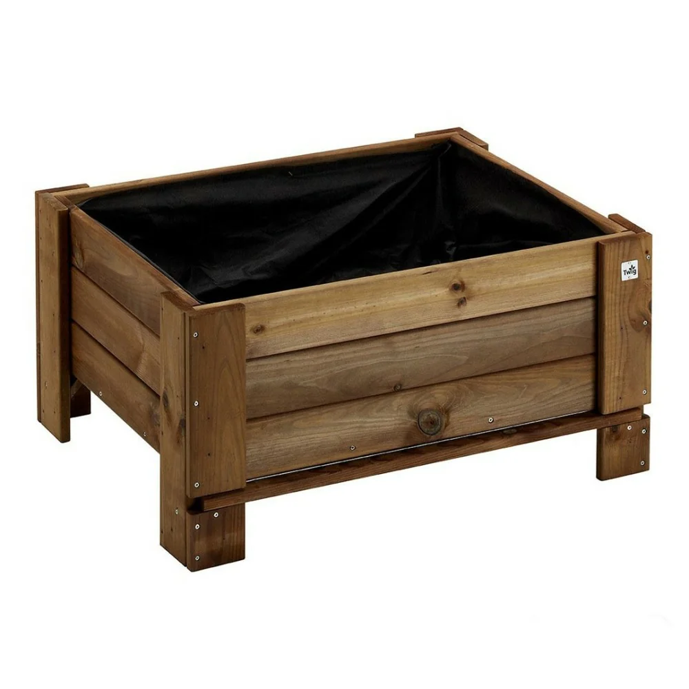 Gardener Outdoor-Pflanzkasten aus Holz GardenBox auf dem Boden groß kastanienfarben 81 x 64 x 40 cm