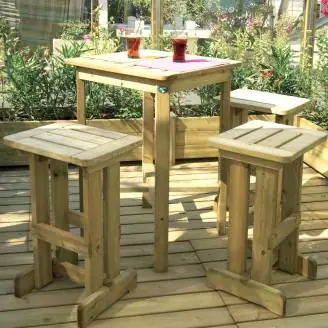 Gartenmöbel - Hoher Gartenhocker aus Rex-Holz 40x45x H8...