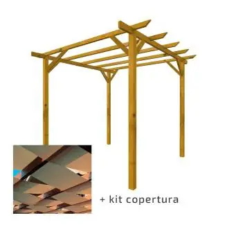 3x3 Pergola komplett mit Abdeckungsset in ECRÙ-Farbe