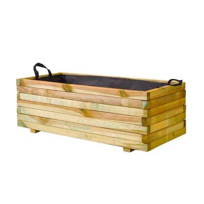 Mirabell Holzpflanzgefäß für draußen 40x90 h.30,5 cm naturfarben