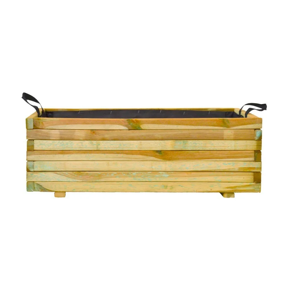 Mirabell Holzpflanzgefäß für draußen 40x90 h.30,5 cm naturfarben