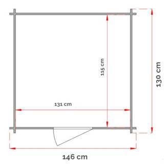 Gartenhaus Mario 146x130, Geräteschuppen mit Einzeltür ohne Fenster