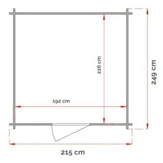 Holzgeräteschuppen Willa 215x249 mit Doppelfenstertür