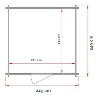 Holzschuppen 2,5x2,5 Für Willa-Werkzeuge mit Doppelfenstertür 249x249 cm