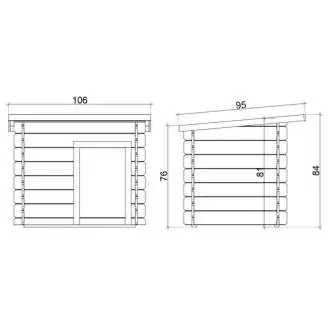 Hundehütte Lilly 98x77cm Outdoor aus Holz