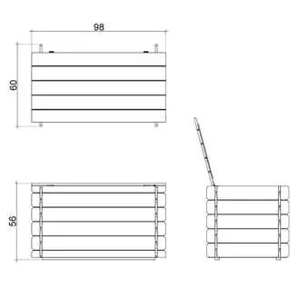 Giunone Outdoor-Holztruhe, 98x60x54H cm