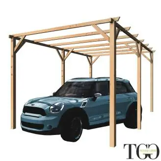 Holzpergola 3x5 für Außenbereich und Garten aus massiver Kiefer, im Autoklav imprägniert Pergola 300x500 cm