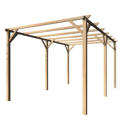 Holzpergola 3x5 für Außenbereich und Garten aus massiver Kiefer, im Autoklav imprägniert Pergola 300x500 cm