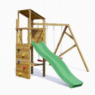 Holzspielplatz Playland FlipFlop TGG Play mit Rutsche, zwei Schaukeln und Klettergerüst