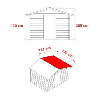 Debora 2x2 Holzhaus mit Einzelfenstertür