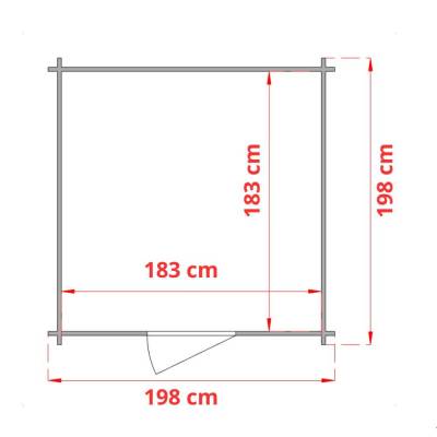 Debora 2x2 Holzhaus mit Einzelfenstertür