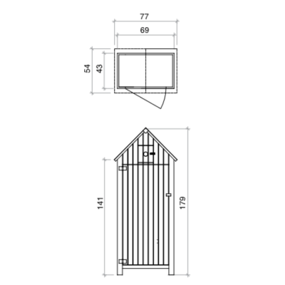 Outdoor-Holzschrank Useful 3 - 77x54x179 cm