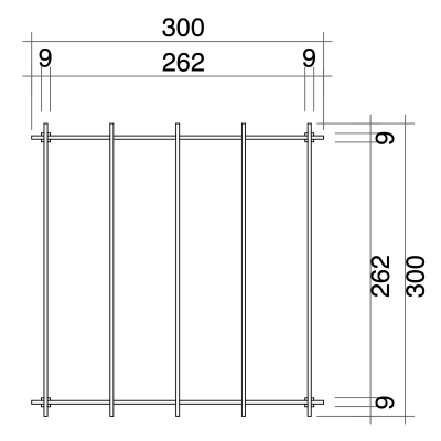 3x3 Holzpergola für Außenbereiche und Gärten, Walnussfarbe, aus im Autoklav imprägniertem massivem Kiefernholz