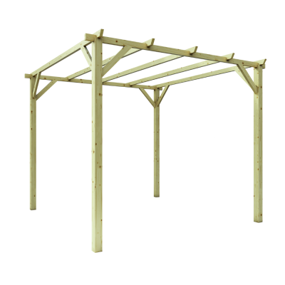 3x3 Holzpergola für Außenbereiche und Gärten aus massivem Kiefernholz, im Autoklav imprägniert