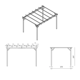 Pergolen und Pavillons - 3x4 Holzpergola für den Außenbereich und den Garten