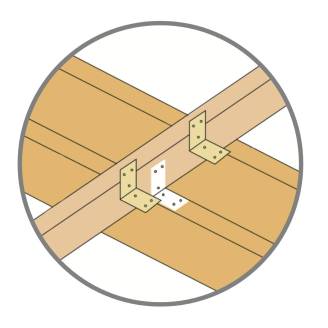 40x40 mm Eckbausatz mit Schrauben für Holzbalken