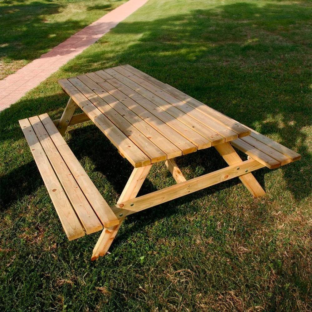 Gartenmöbel - Biergarten-Picknicktisch-Set mit Bank in L...