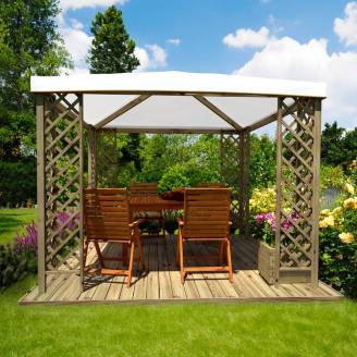 Red GT Gartenpavillon aus Holz mit PVC-Abdeckung 300 x 300 cm