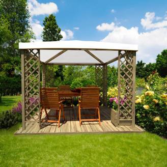 Red GT Gartenpavillon aus Holz mit PVC-Abdeckung 300 x 300 cm