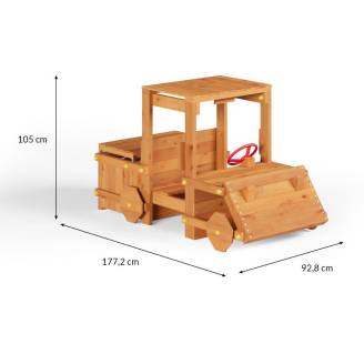 Holzfahrzeug für Kinder Fungoo Garden Buggy Garten-Spielplatz Teak-Farbe