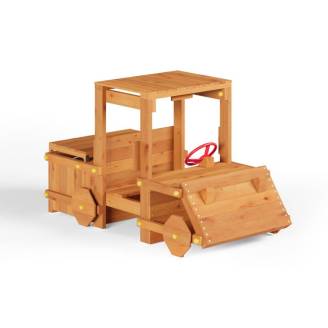 Holzfahrzeug für Kinder Fungoo Garden Buggy Garten-Spielplatz Teak-Farbe