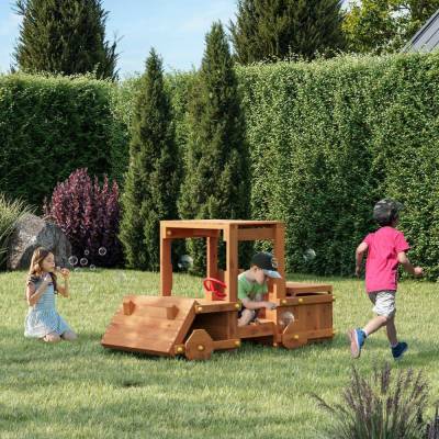 Holzfahrzeug für Kinder Fungoo Garden Buggy Garten-Spielplatz Teak-Farbe